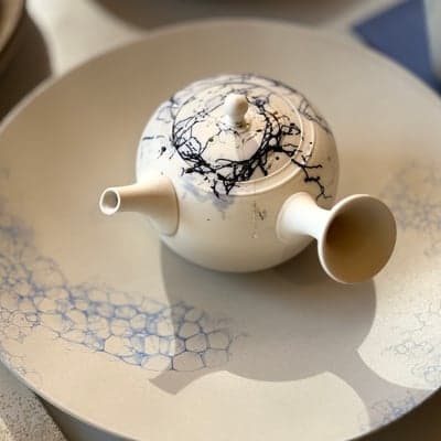 白泥 青藻掛 急須