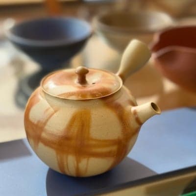 白泥焼締 火襷 カメ茶注