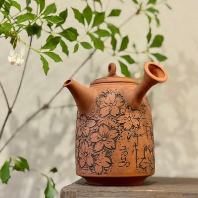 朱泥 茶注 (ユカリ刻)