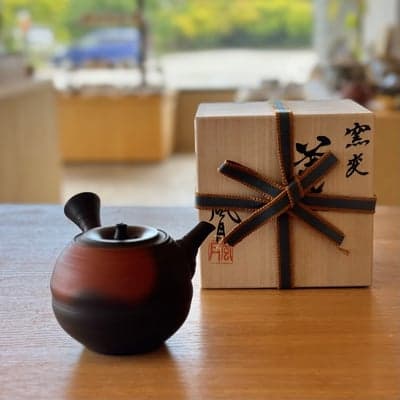 窯変茶注 丸型 木箱入