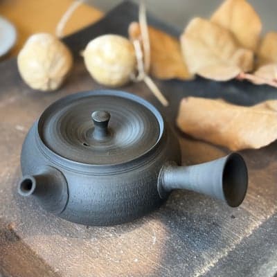 黒泥南蛮 平丸急須