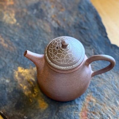 焼締 象嵌印籠蓋 茶注