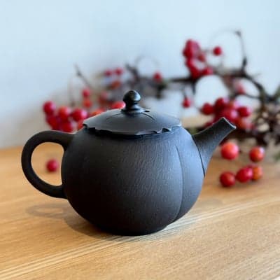 黒 柿型印籠蓋 後手急須